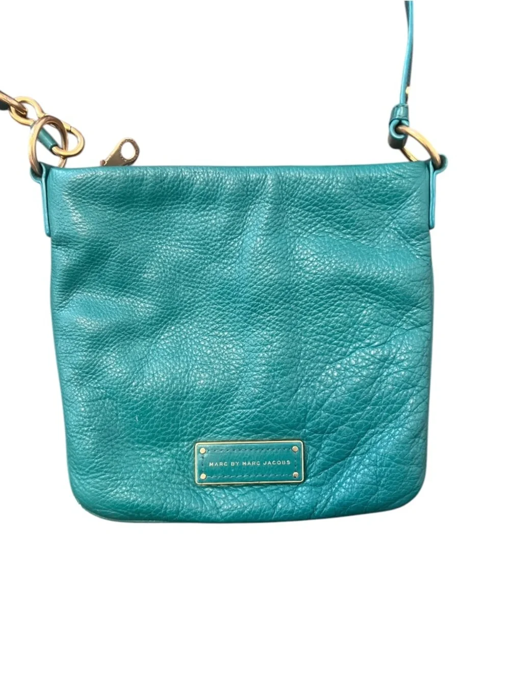 Marc by Marc Jacobs Teal Leather Crossbody Bag Y2K Vintage - Picture 2 of 12